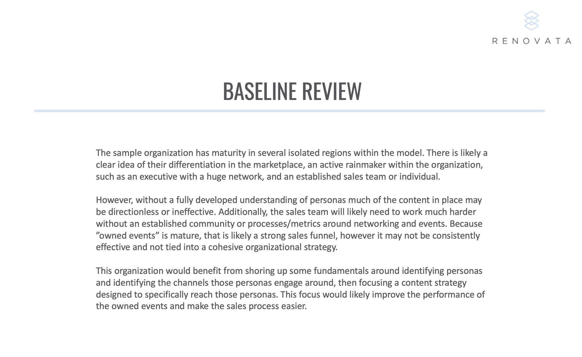 Comms Report Sample Basleline Review